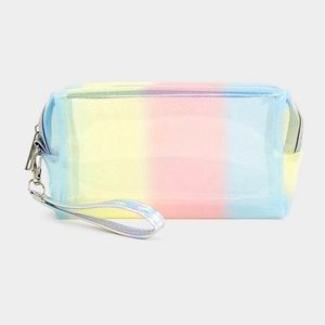 Pastel Color Striped Makeup Bag